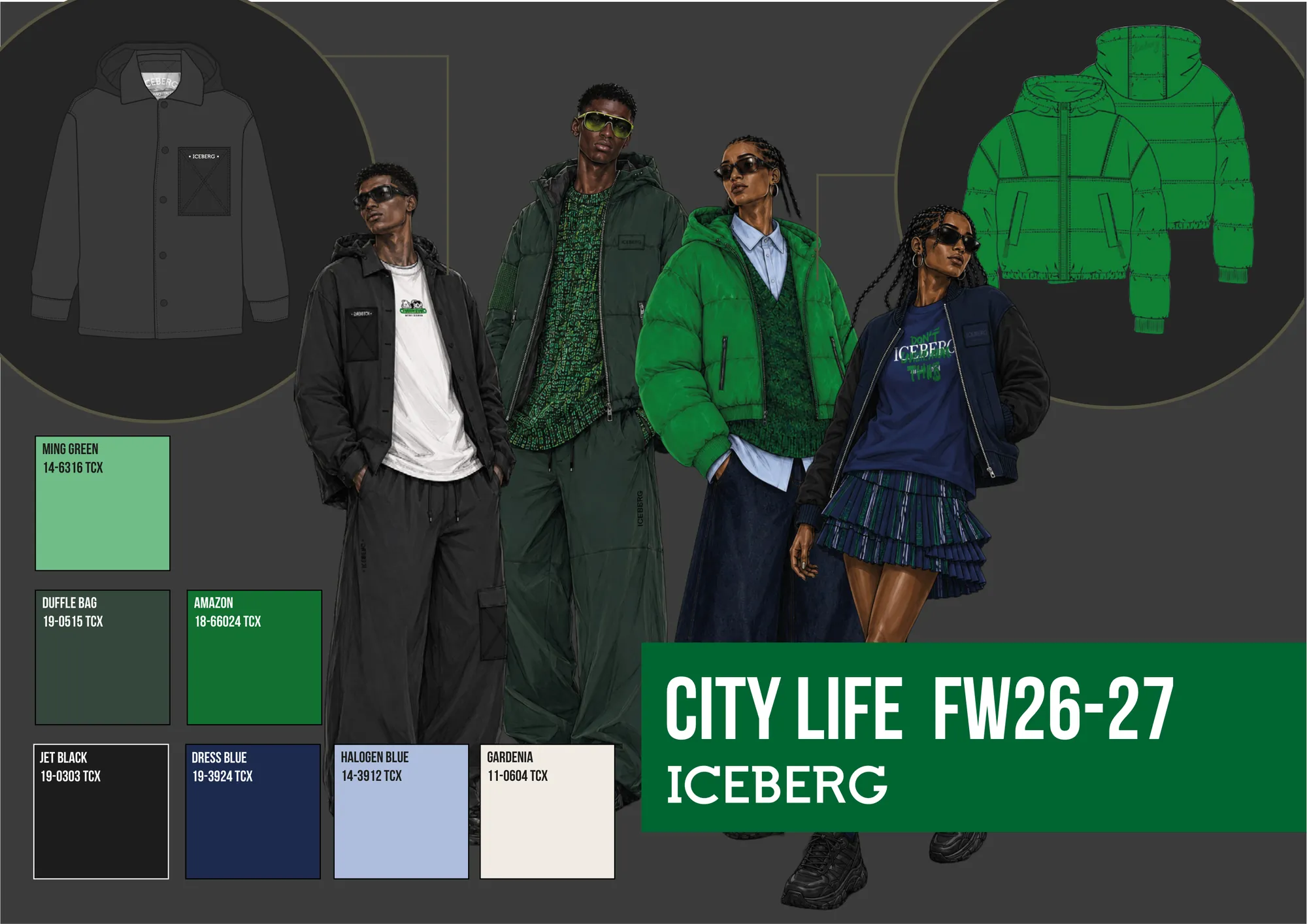 City Life FW26-27, Iceberg: Moodboard and colour palette
