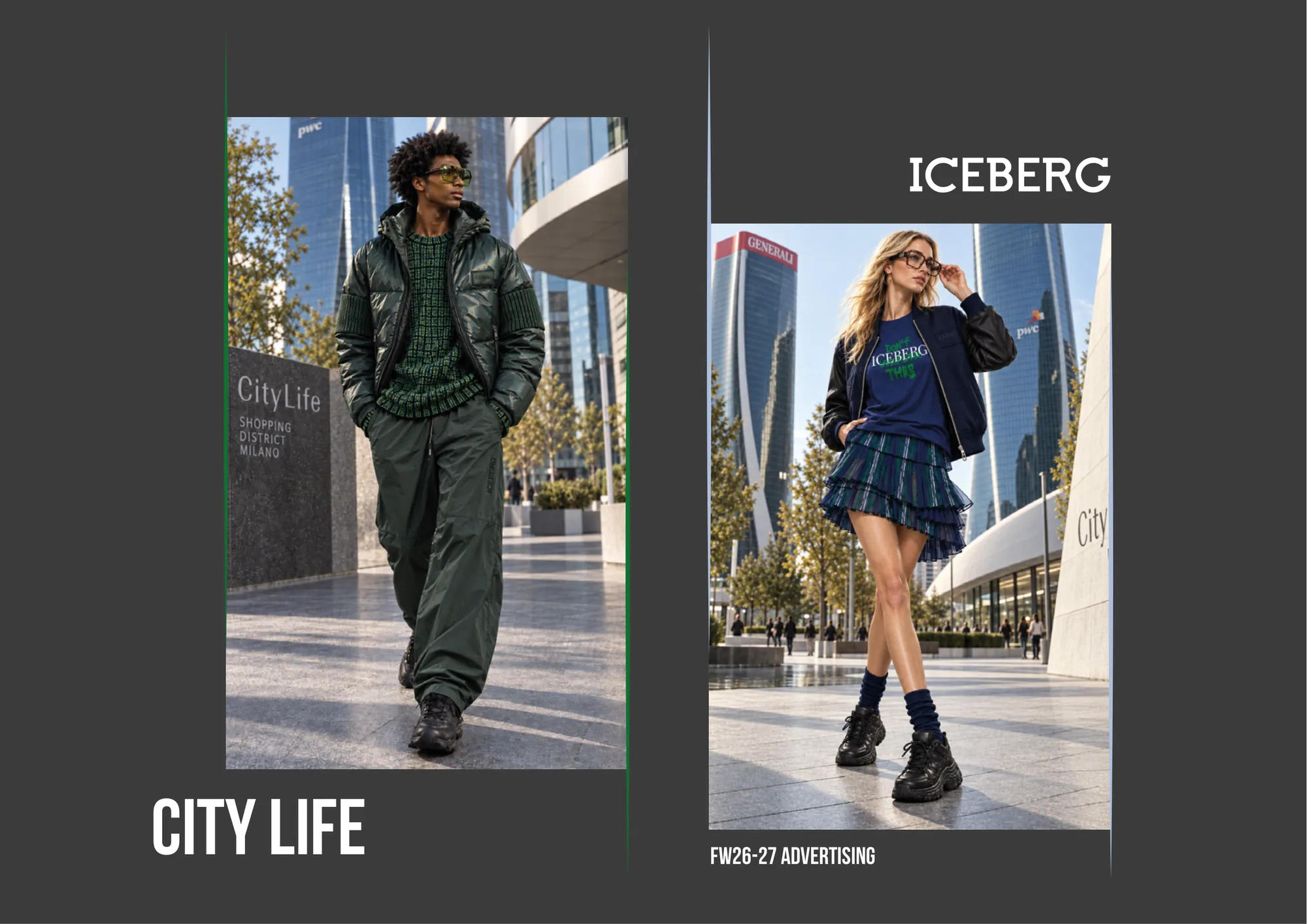 City Life FW26-27, Iceberg: Technical drawing, 3D render and illustration