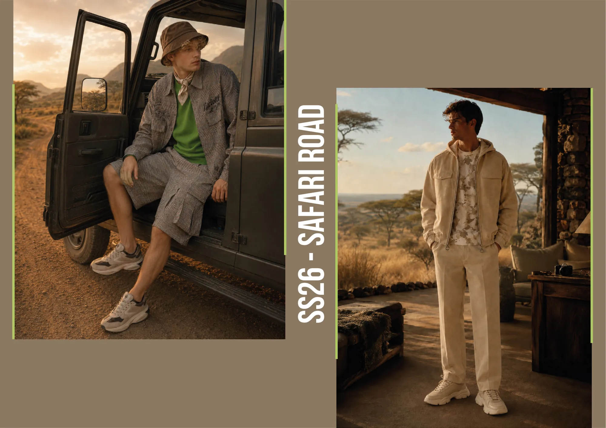 Safari Road SS26, Cesare Paciotti: Campaign images