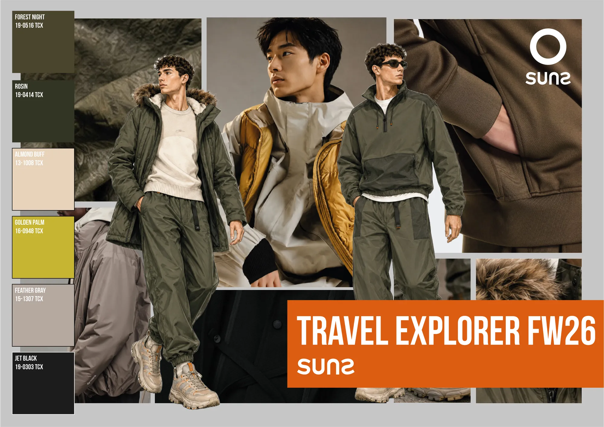 Travel Explorer FW26-27, Suns: Moodboard and colour palette
